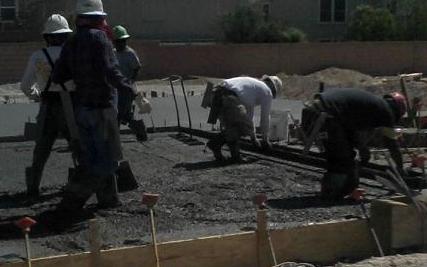 Suspended concrete slab, cement slab, concrete slab construction, pouring concrete slab